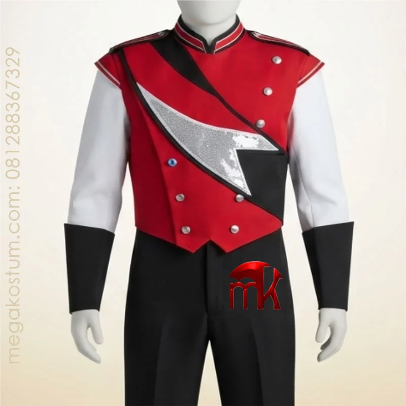 baju-drumband-merah-hitam-panah