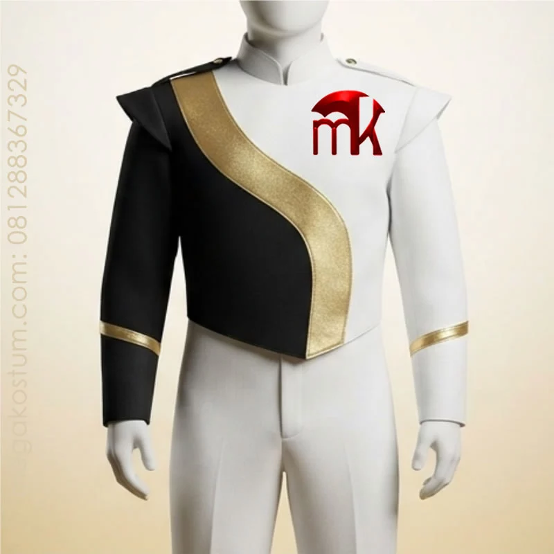 baju-drumband-minimalis-putih-hitam-emas