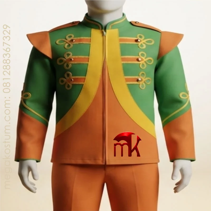 baju-drumband-orange-kuning-hijau