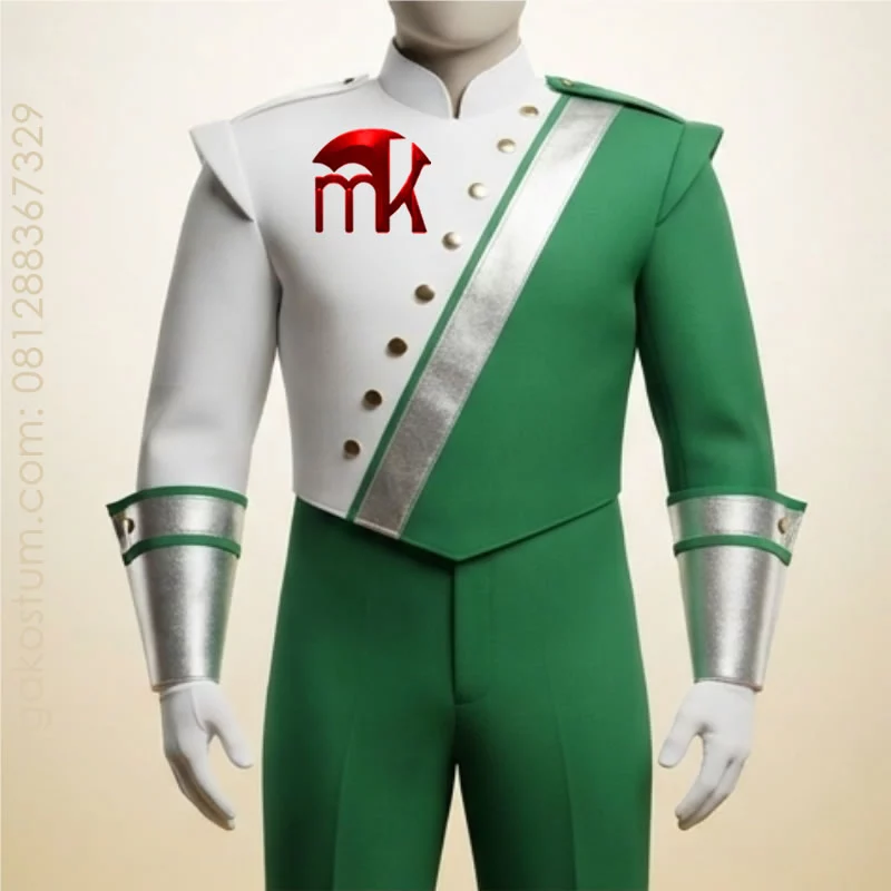 baju-drumband-putih-hijau-silver