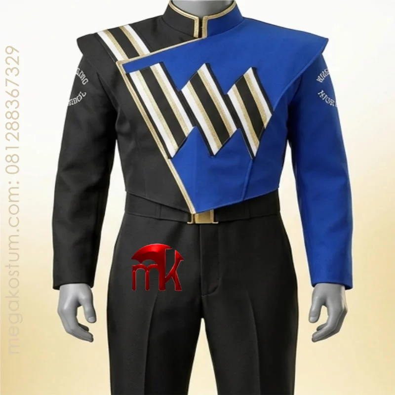 kostum-drumband-hitam-biru
