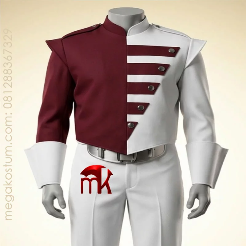 kostum-drumband-marun-putih-kancing-dada
