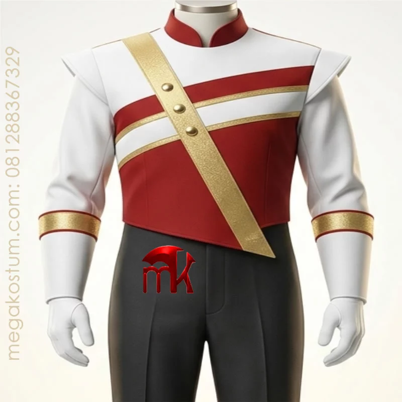 kostum-drumband-merah-hitam-emas-putih