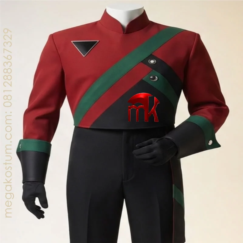 seragam-drumband-merah-hitam-hijau