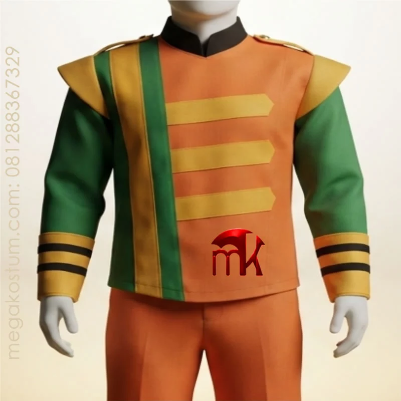seragam-drumband-oranye-hijau-kuning