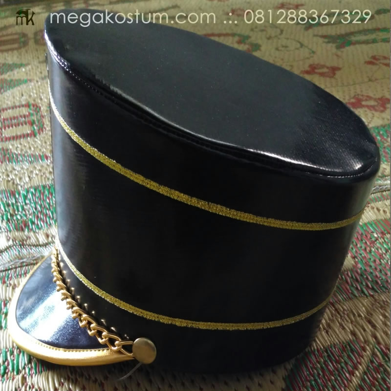 topi-drumband-hitam-polos-elegan-list-gold