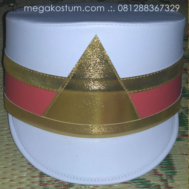 topi-drumband-putih-pola-piramida-gold