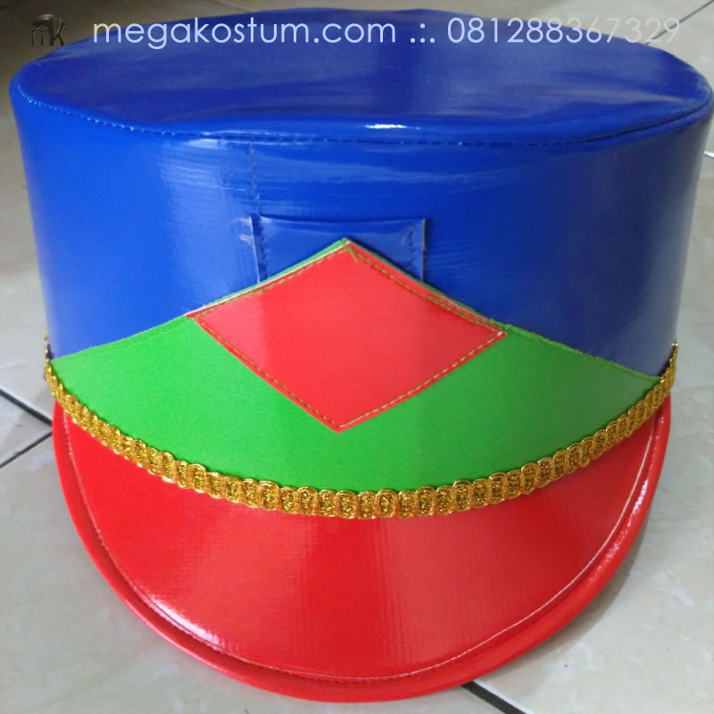 topi-marching-band-biru-hijau-merah