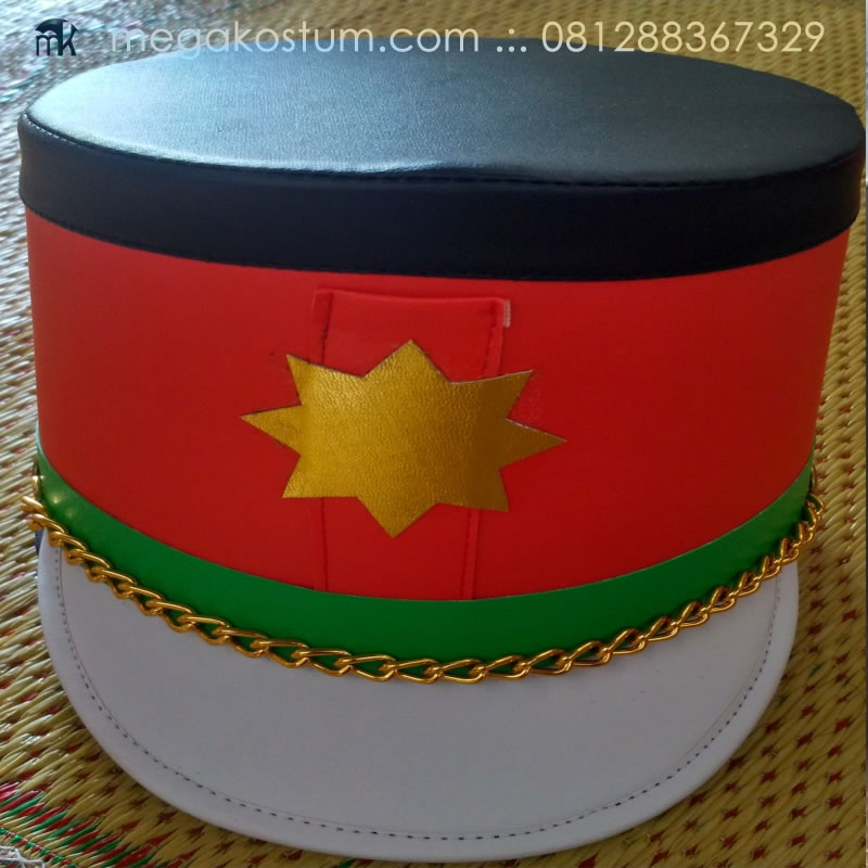 topi-marching-band-merah-hijau-bintang-gold