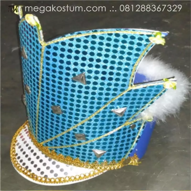topi-mayoret-biru-manik-manik-geometris