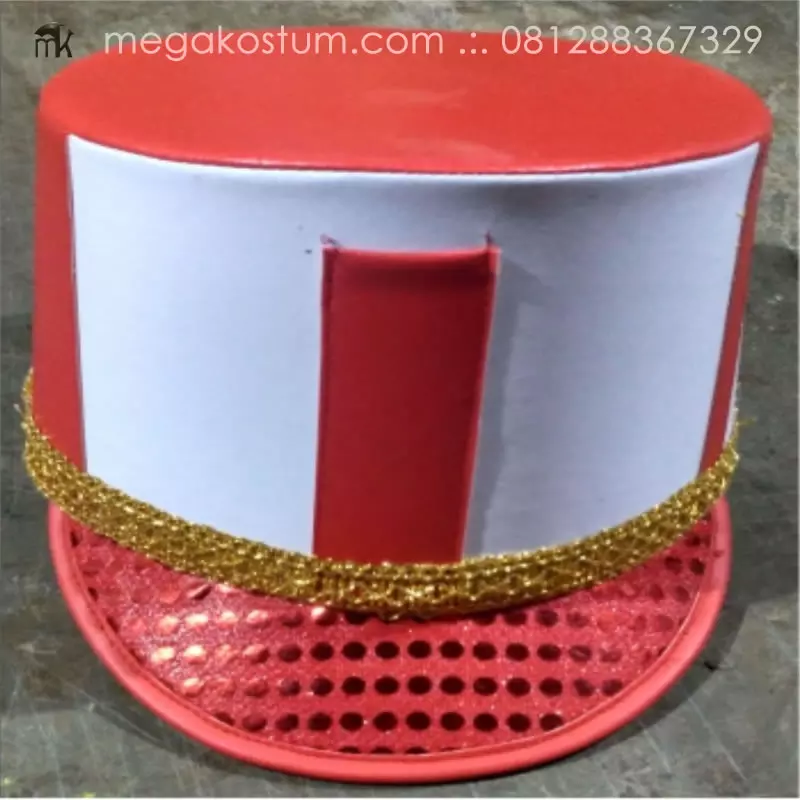 topi-mayoret-merah-putih-renda-emas