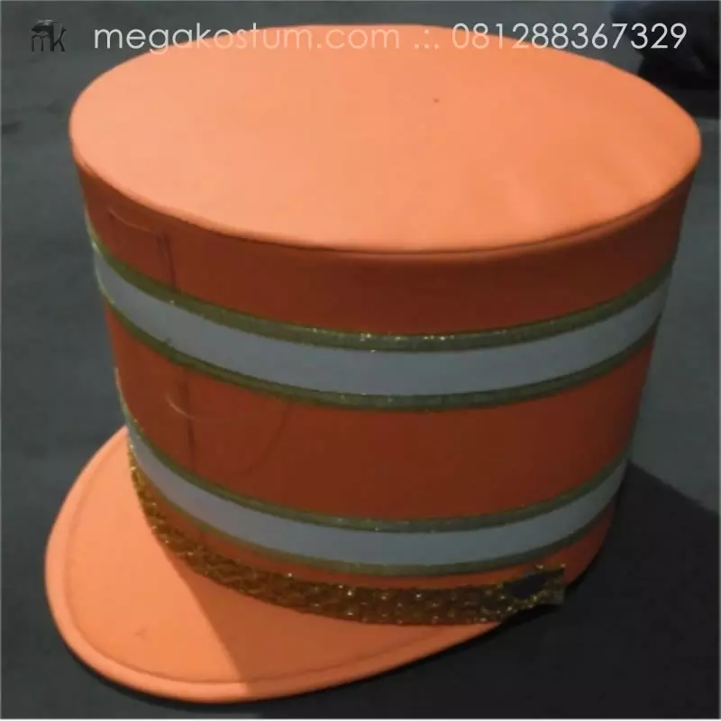 topi-mayoret-oranye-garis-abu-putih