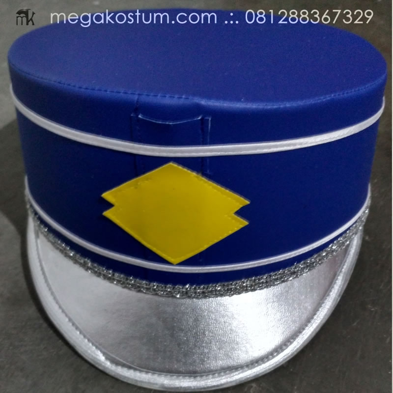 topi-pasukan-drumband-biru-kuning-silver